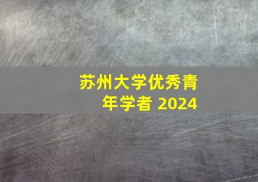 苏州大学优秀青年学者 2024